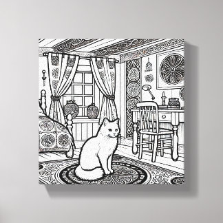 Toile Chat gras et facile #43
