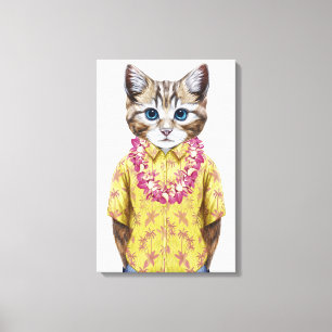 Toile Chat hawaïen de Kitty