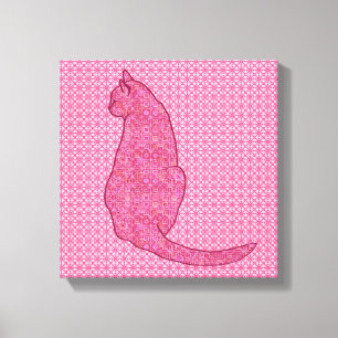 Toile Chat japonais - Fuchsia Pink Batik