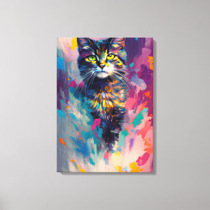Toile Chat Kitty coloré
