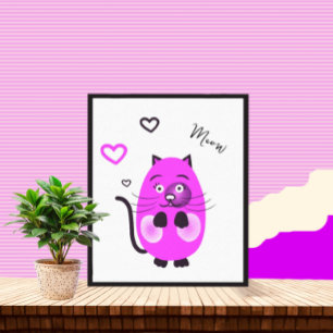 Toile Chat lilas mou
