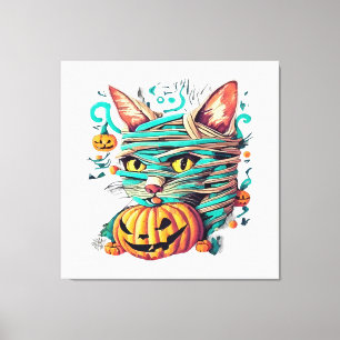 Toile Chat momie drôle Halloween