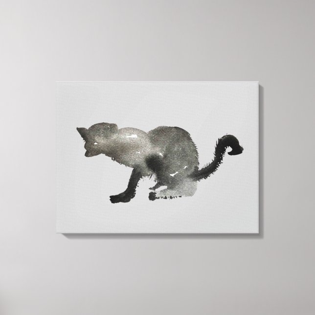 Toile Chat monochrome couleur noir (Recto)