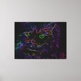 Toile Chat Neon Glow
