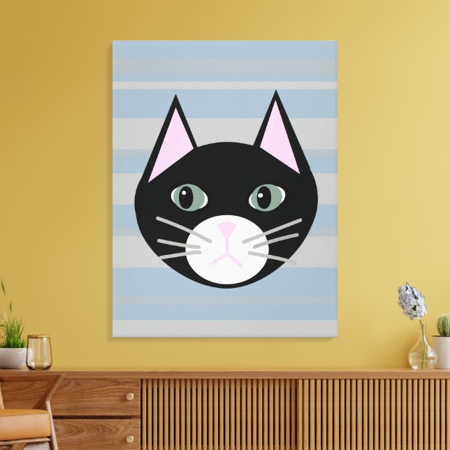 Toile Chat noir, rayures (Insitu(Salon))