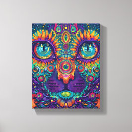 Toile Chat psychédélique