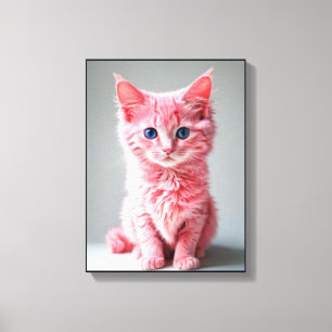 Toile Chat rose