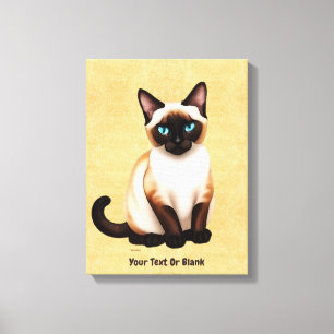 Toile Chat Siamois Sur Vieux Papier