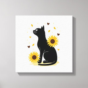 Toile Chat Tournesol Arbre de Noël Tournesol Chat Amoure