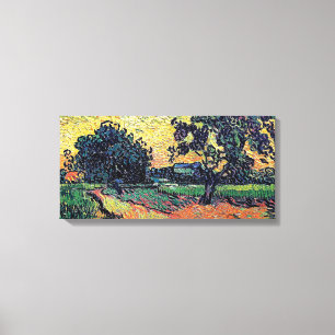 Toile Château d'Auvers-sur-Oise au coucher du soleil - V