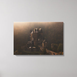 Toile Château de Burg Eltz dans le brouillard matinal