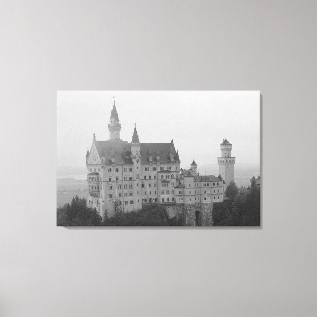 Toile Château de Neuschwanstein noir et blanc (Recto)