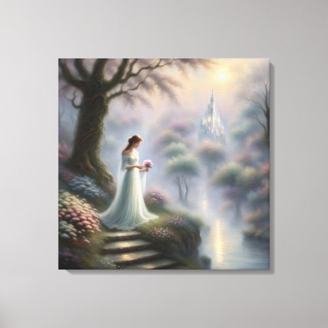 Toile Château Enchanté Avec Princesse (Recto)