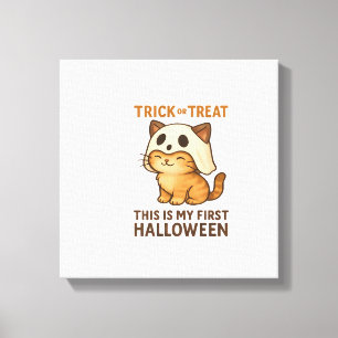 Toile chaton portant un masque prêt pour son premier Hal