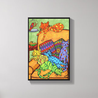 Toile Chats de dessin mignon couleur chaise de sejour do