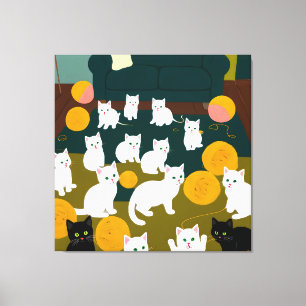Toile Chats et laine
