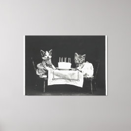 Toile Chats vintages à une fête d'anniversaire