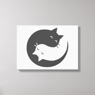 Toile Chats yin et yang mandala - Choisir le colo arriè