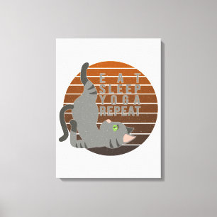 Toile Chatte drôle faisant du yoga.