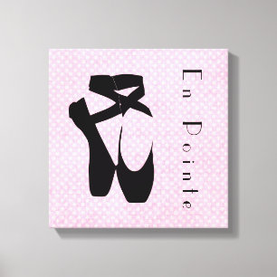 Toile Chaussures de Ballet Noir En Pointe