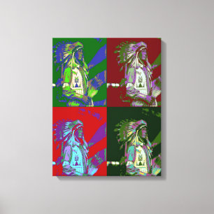 Toile Chef amérindien Pop Art