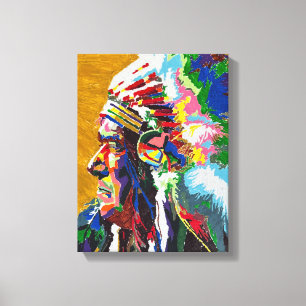 Toile Chef Apache peint par Mark Elsen
