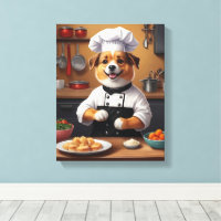 Chef Chien Fabriquant Nourriture Drôle Chien Cuisi