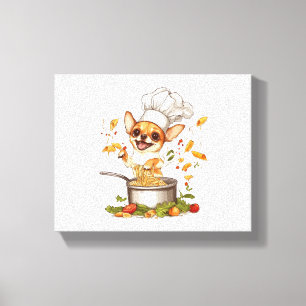 Toile Chef Chihuahua - Maître de chien culinaire