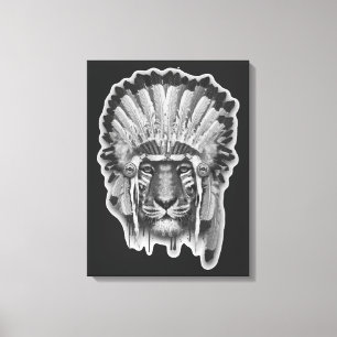 Toile Chef de tigre de Natif américain