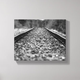Toile Chemin de fer rural noir et blanc 8x10