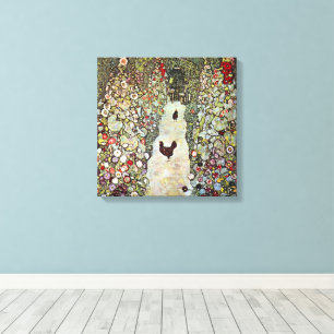 Toile Chemin de jardin avec poulets, Gustav Klimt, Art N