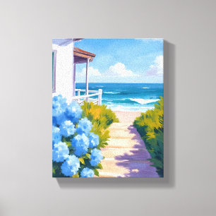 Toile Chemin de la plage de Cape Cod   Peinture côtière 