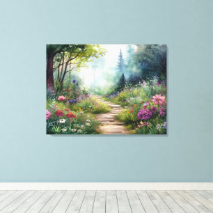 Toile Chemin des bois et fleurs sauvages