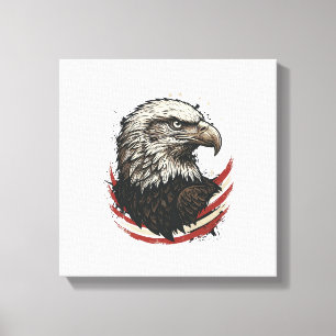 Toile Chemise à motif de gravure patriotique d'aigle cha