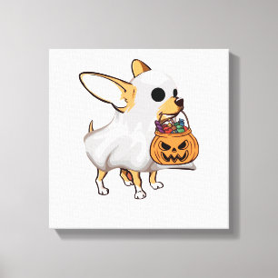 Toile Chemise Halloween Citrouille Fantôme Chihuahua