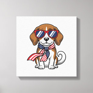 Toile Chemise lunettes de soleil chien Beagle patriotiqu