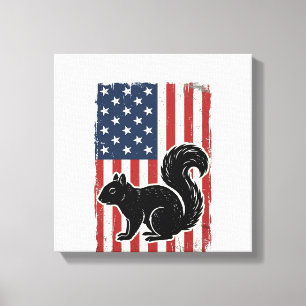 Toile Chemise patriotique écureuil drapeau américain vin