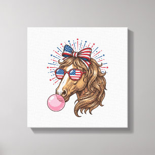 Toile Chemise vectorielle vintage Patriotic Horse Bubble