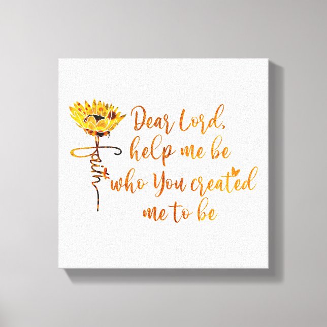 Toile Cher Seigneur Aidez-Moi à prier Sunflower Christia (Recto)