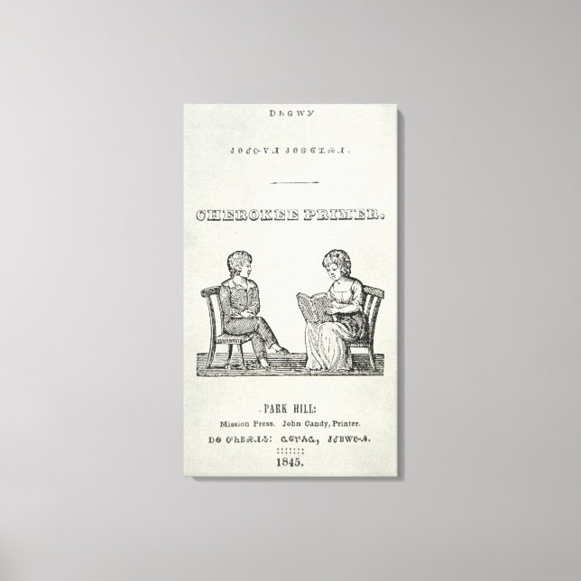 Toile Cherokee Primer, 1845 (gravure) (Recto)