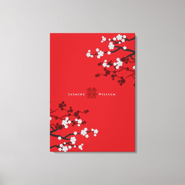 Toile Cherry Blossoms & Double Bonheur Mariage chinois (Recto)