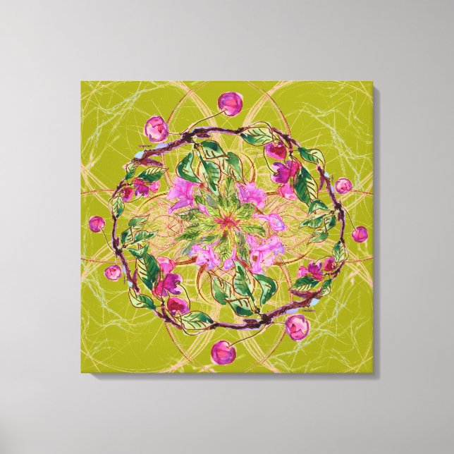 Toile Cherry Wreath (Recto)