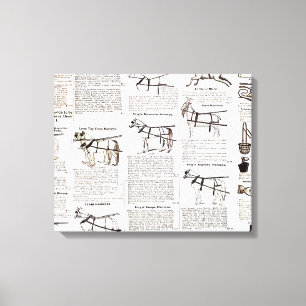 Toile Cheval Antique Publicité Journal Art