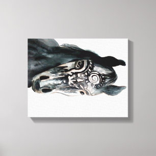 Toile Cheval Aquarelle Reproduction Art Imprimer Décor M