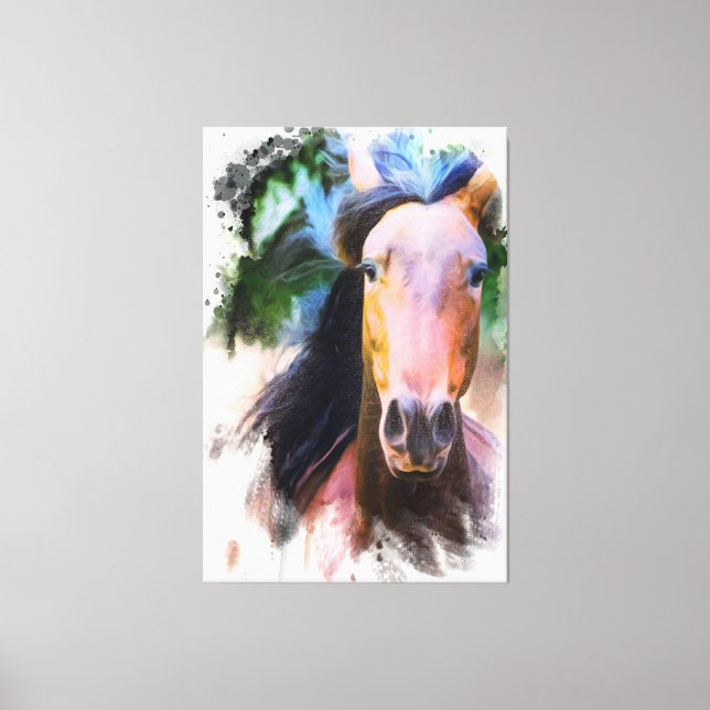 Toile *~* Cheval Artsy Equine AR22 Mane Noir (Recto)