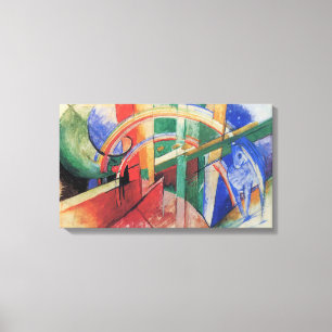 Toile Cheval bleu avec arc-en-ciel de Franz Marc