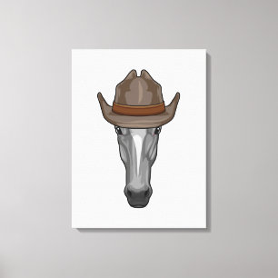 Toile Cheval comme Cowboy avec Casquette