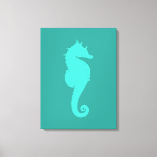 Toile Cheval de mer Turquoise