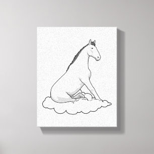Toile Cheval sur nuage