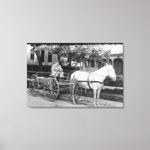 Toile Cheval tirant la photographie de chariot de la